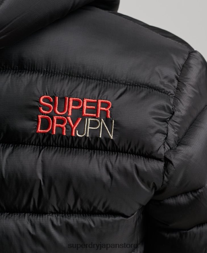 軽量クロップドスポーツパッド入りジャケット 女性 Superdry 衣類 黒 2J62PZ3787