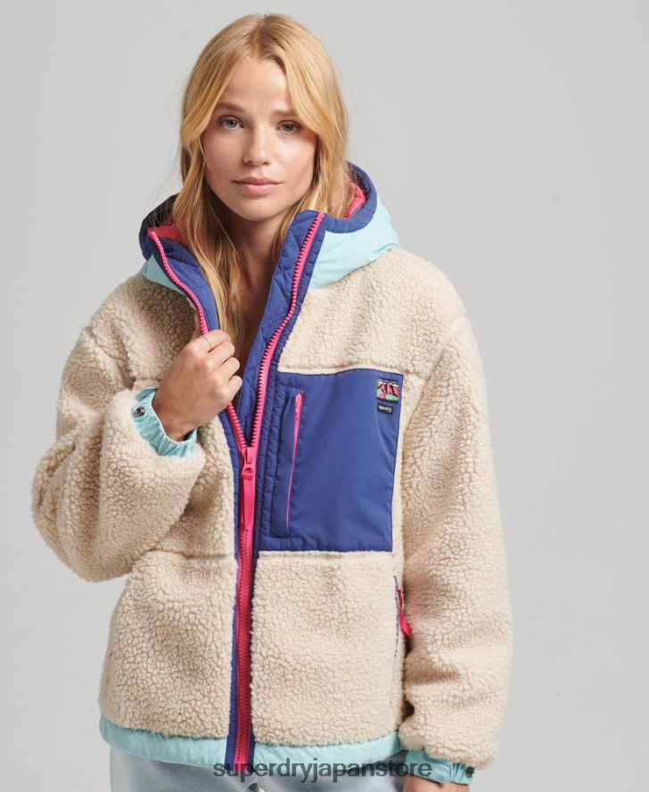 フード付きシェルパジャケット 女性 Superdry 衣類 クリーム 2J62PZ3788
