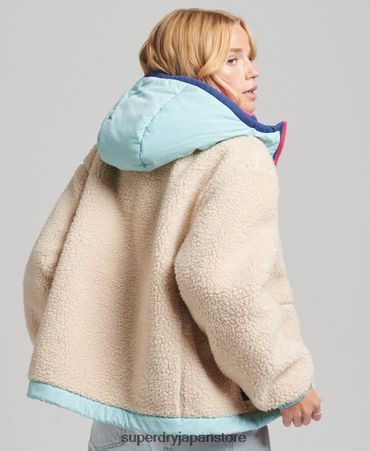 フード付きシェルパジャケット 女性 Superdry 衣類 クリーム 2J62PZ3788