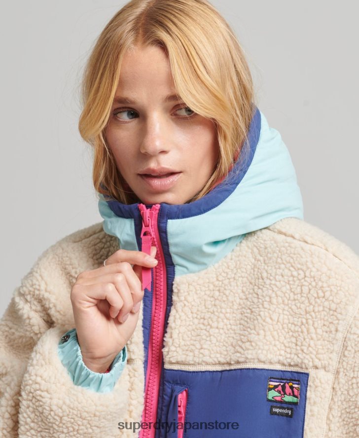 フード付きシェルパジャケット 女性 Superdry 衣類 クリーム 2J62PZ3788