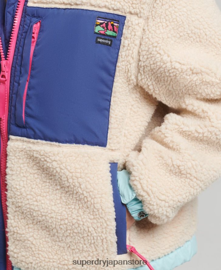 フード付きシェルパジャケット 女性 Superdry 衣類 クリーム 2J62PZ3788