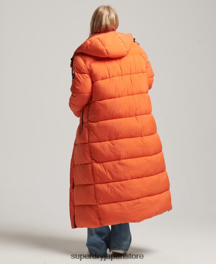 リップストップ延縄パファージャケット 女性 Superdry 衣類 オレンジ 2J62PZ3789
