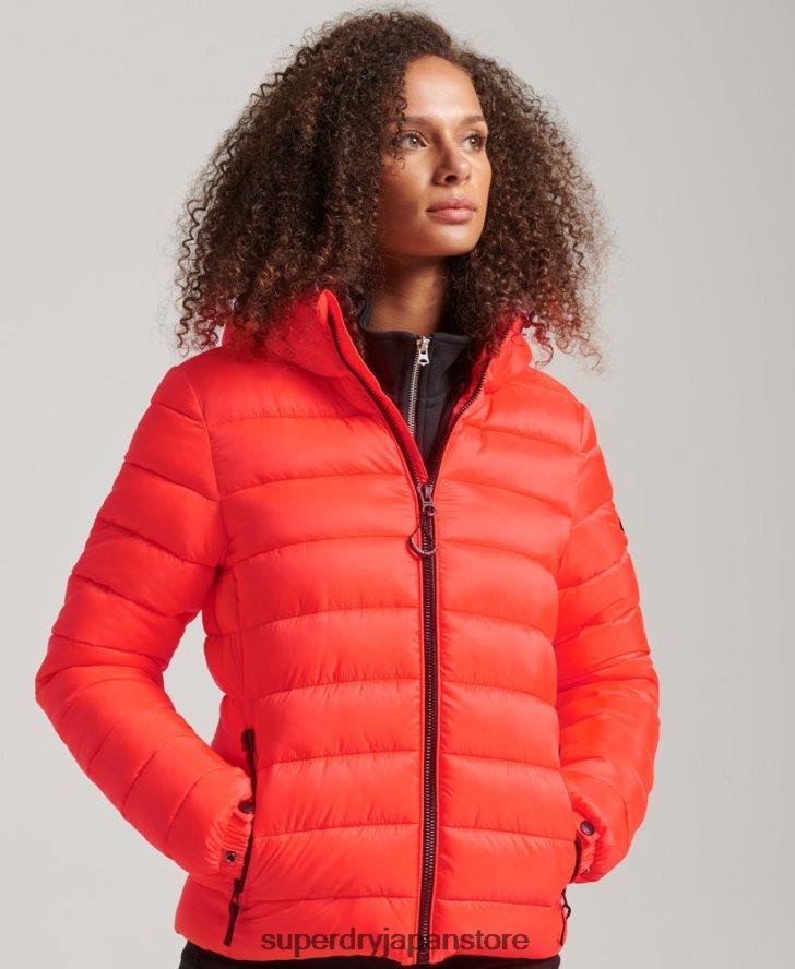フード付きクラシックパファージャケット 女性 Superdry 衣類 コーラル 2J62PZ3790