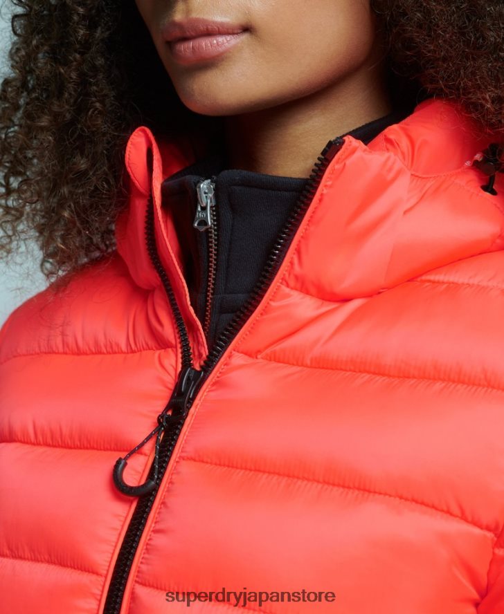 フード付きクラシックパファージャケット 女性 Superdry 衣類 コーラル 2J62PZ3790