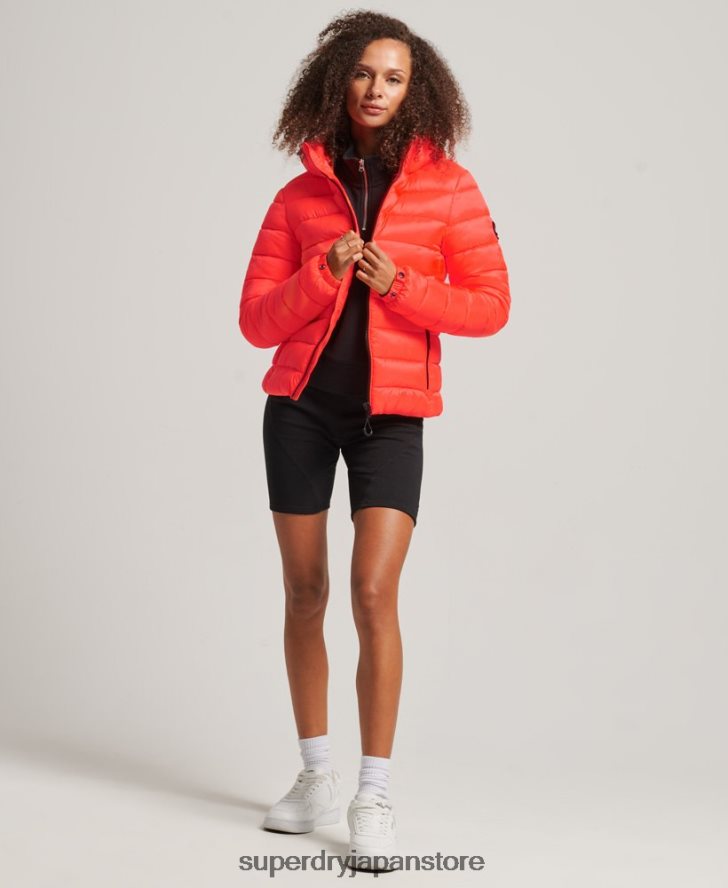 フード付きクラシックパファージャケット 女性 Superdry 衣類 コーラル 2J62PZ3790