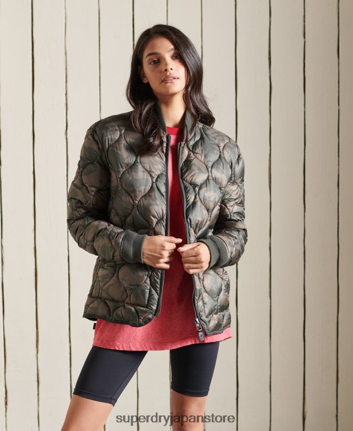 オーバーサイズライナーボンバージャケット 女性 Superdry 衣類 緑 2J62PZ3792