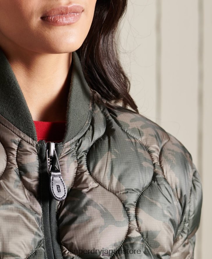 オーバーサイズライナーボンバージャケット 女性 Superdry 衣類 緑 2J62PZ3792