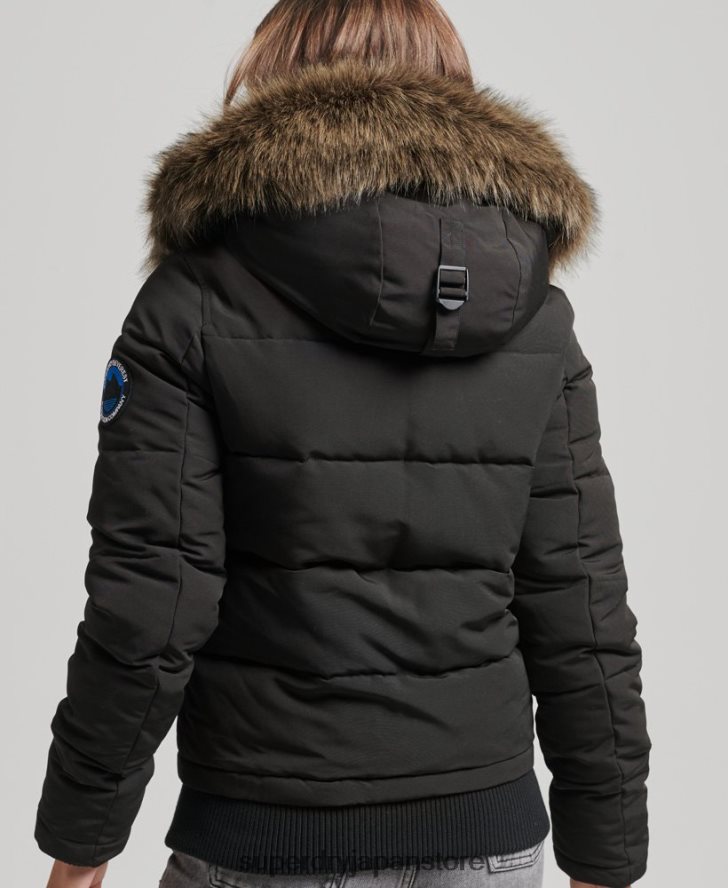エベレスト フード付きパファーボンバージャケット 女性 Superdry 衣類 濃い灰色 2J62PZ3795