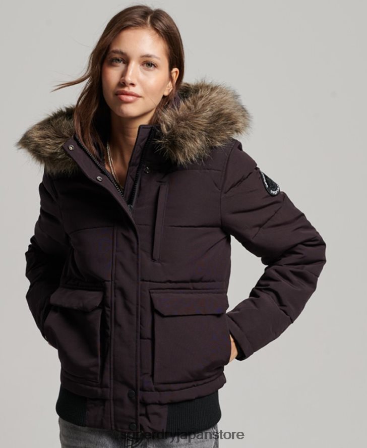 エベレスト フード付きパファーボンバージャケット 女性 Superdry 衣類 紫 2J62PZ3796