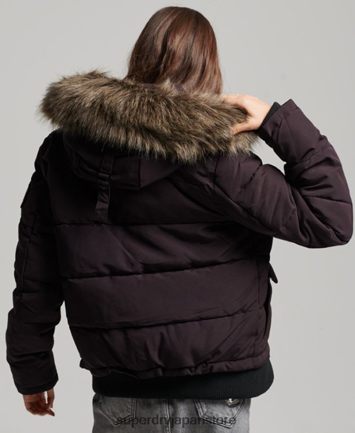 エベレスト フード付きパファーボンバージャケット 女性 Superdry 衣類 紫 2J62PZ3796