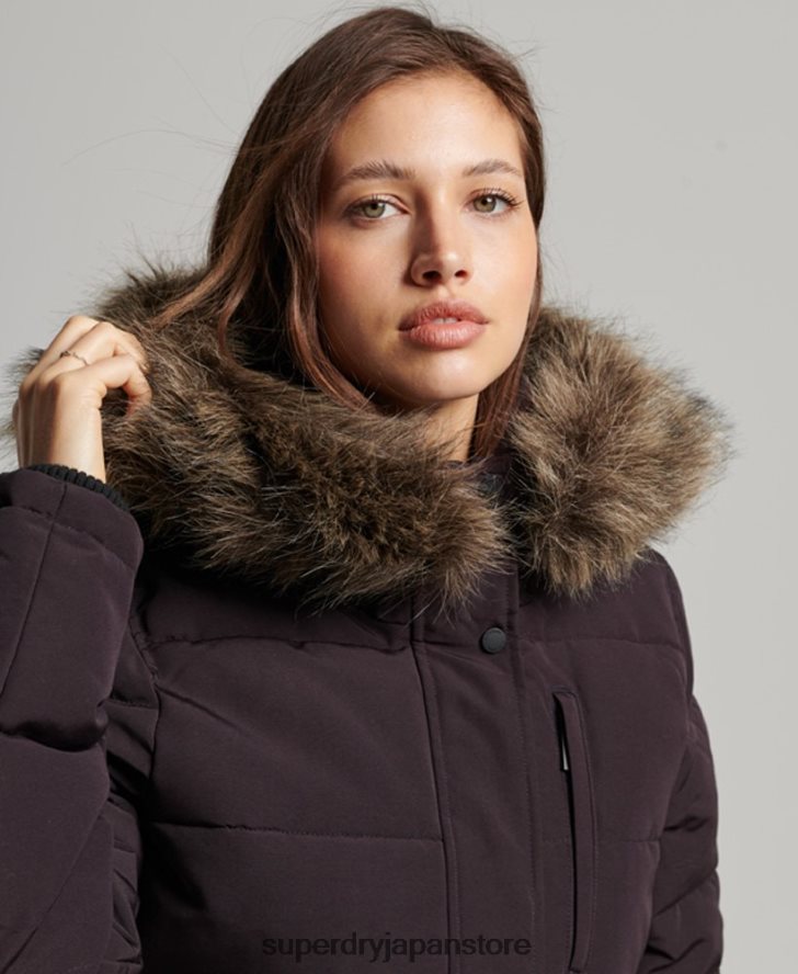 エベレスト フード付きパファーボンバージャケット 女性 Superdry 衣類 紫 2J62PZ3796
