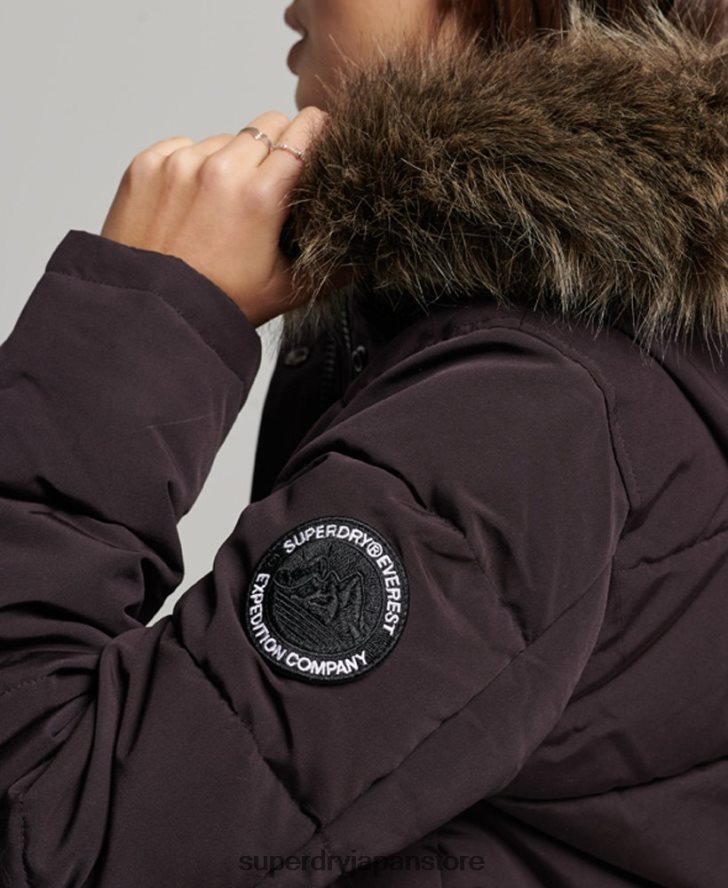 エベレスト フード付きパファーボンバージャケット 女性 Superdry 衣類 紫 2J62PZ3796