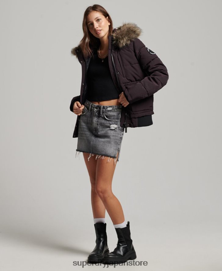 エベレスト フード付きパファーボンバージャケット 女性 Superdry 衣類 紫 2J62PZ3796