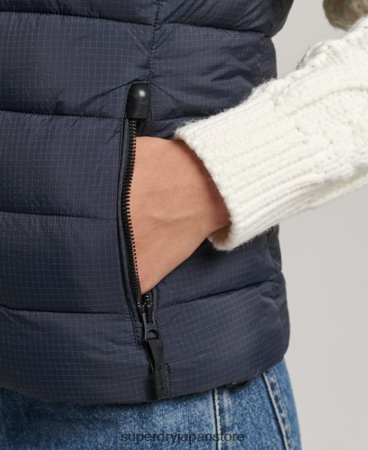 フード付きクラシックパッド入りジレ 女性 Superdry 衣類 海軍 2J62PZ3797