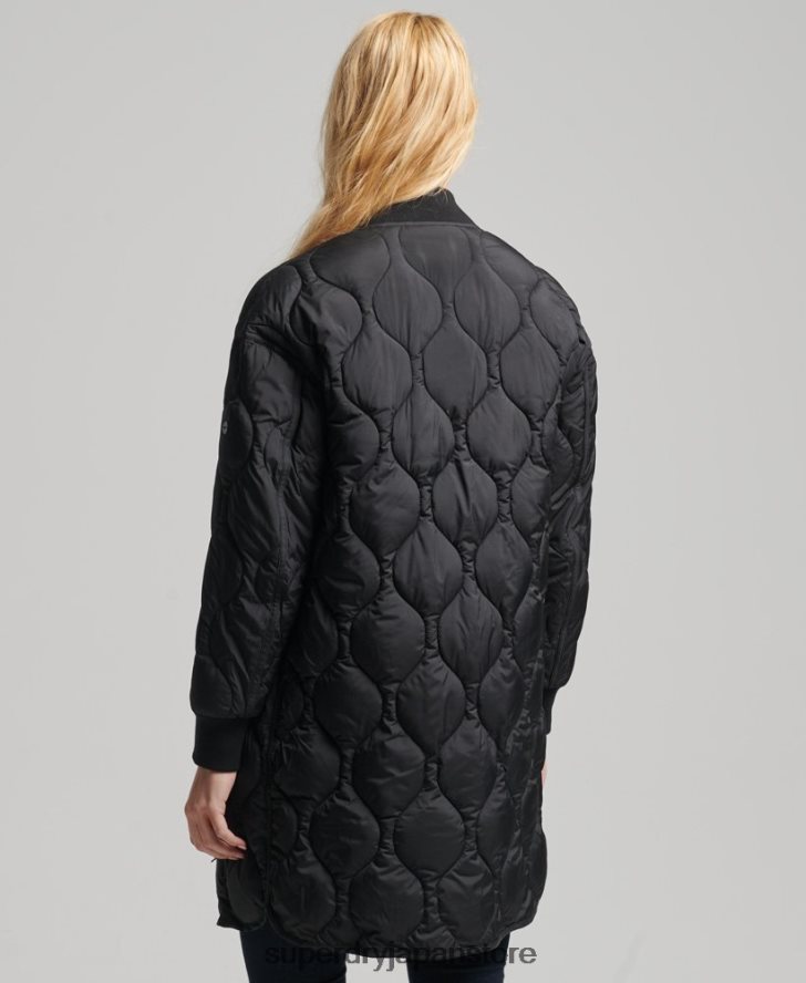 スタジオ ロングライン キルティング コート 女性 Superdry 衣類 黒 2J62PZ3798