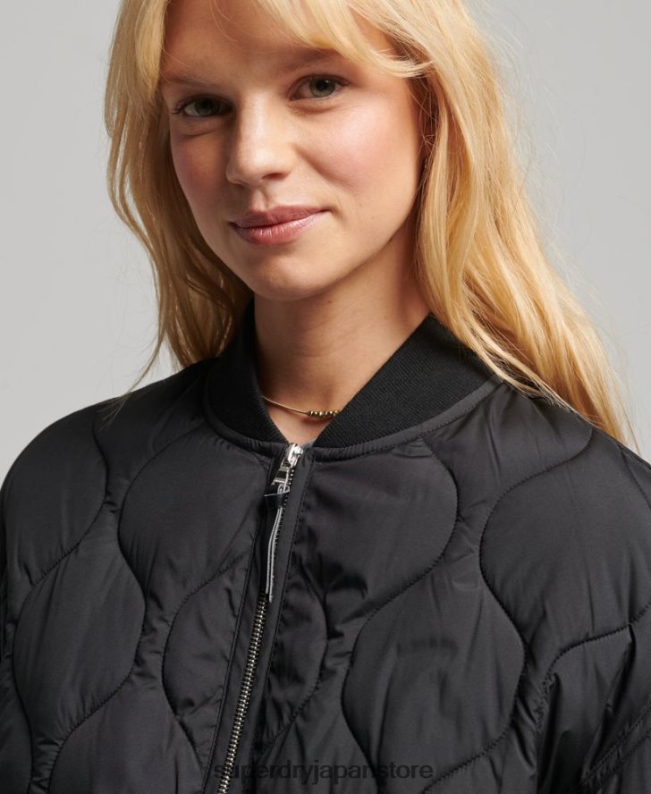 スタジオ ロングライン キルティング コート 女性 Superdry 衣類 黒 2J62PZ3798