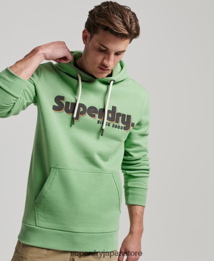 テレインロゴ クラシック パーカー 男性 Superdry 衣類 緑 2J62PZ38