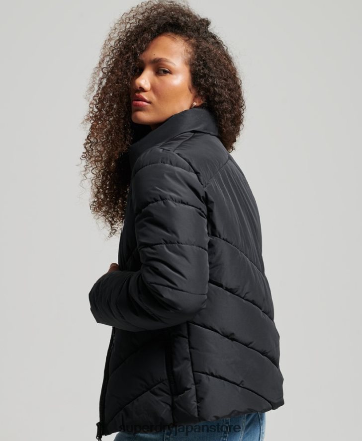 フードなしスポーツダウンジャケット 女性 Superdry 衣類 黒 2J62PZ3800
