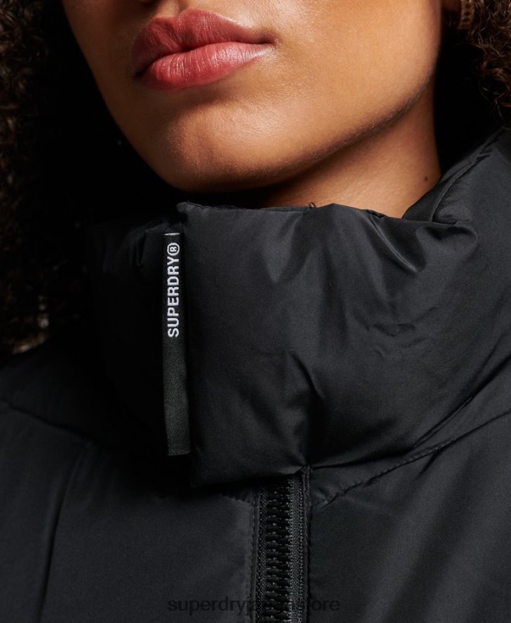 フードなしスポーツダウンジャケット 女性 Superdry 衣類 黒 2J62PZ3800