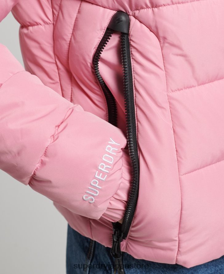フード付きスピリットスポーツダウンジャケット 女性 Superdry 衣類 ピンク 2J62PZ3802