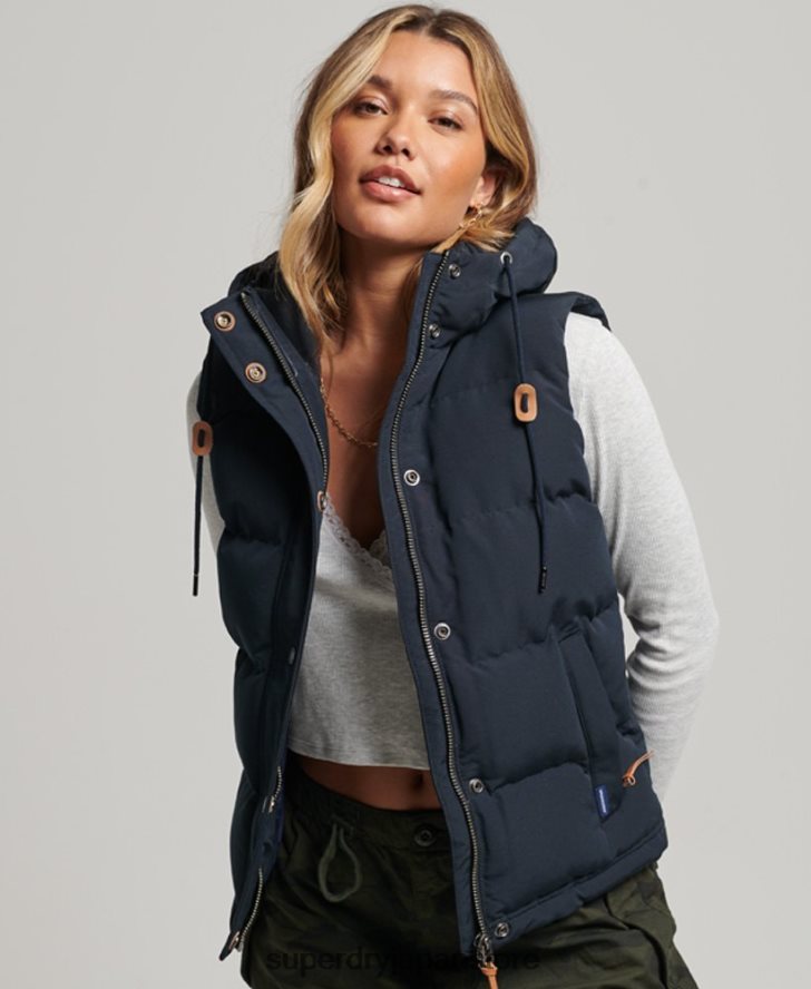エベレスト フード付きパファージレ 女性 Superdry 衣類 海軍 2J62PZ3805