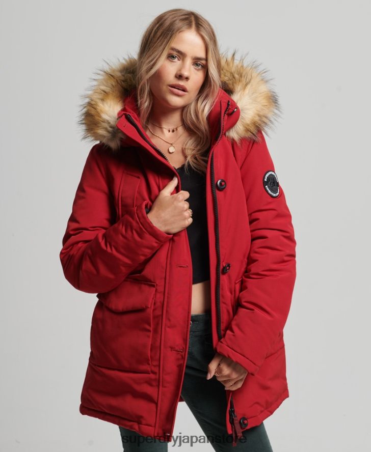 エベレストパーカーコート 女性 Superdry 衣類 赤 2J62PZ3809