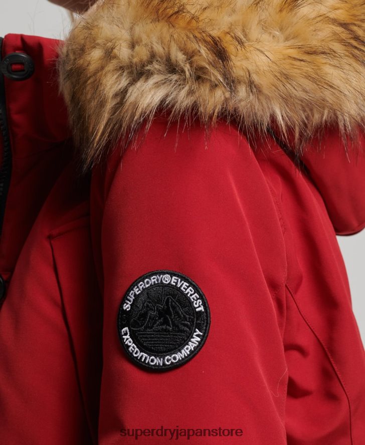 エベレストパーカーコート 女性 Superdry 衣類 赤 2J62PZ3809