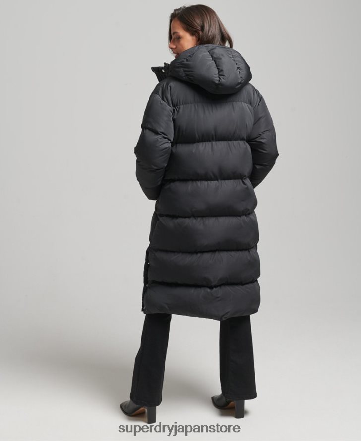 フード付き延縄フグコート 女性 Superdry 衣類 黒 2J62PZ3815