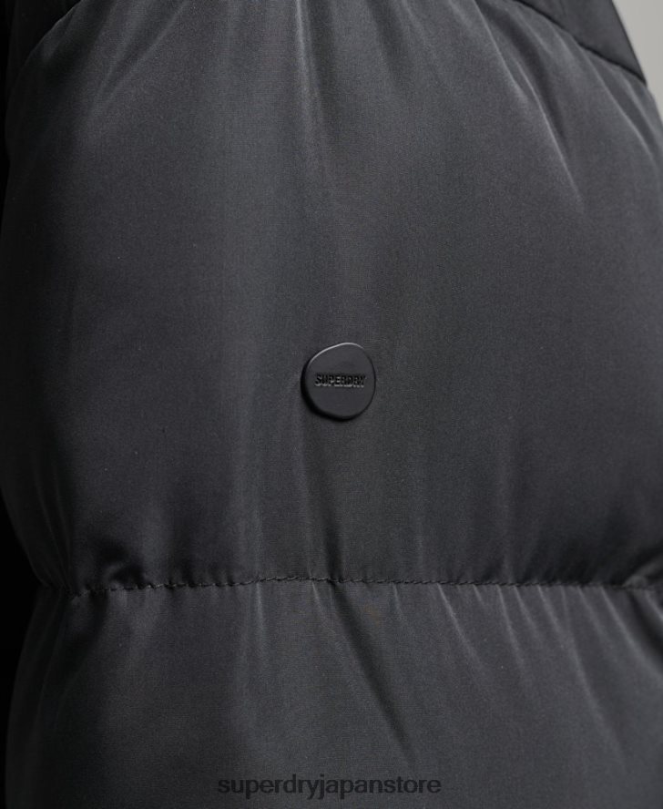 フード付き延縄フグコート 女性 Superdry 衣類 黒 2J62PZ3815