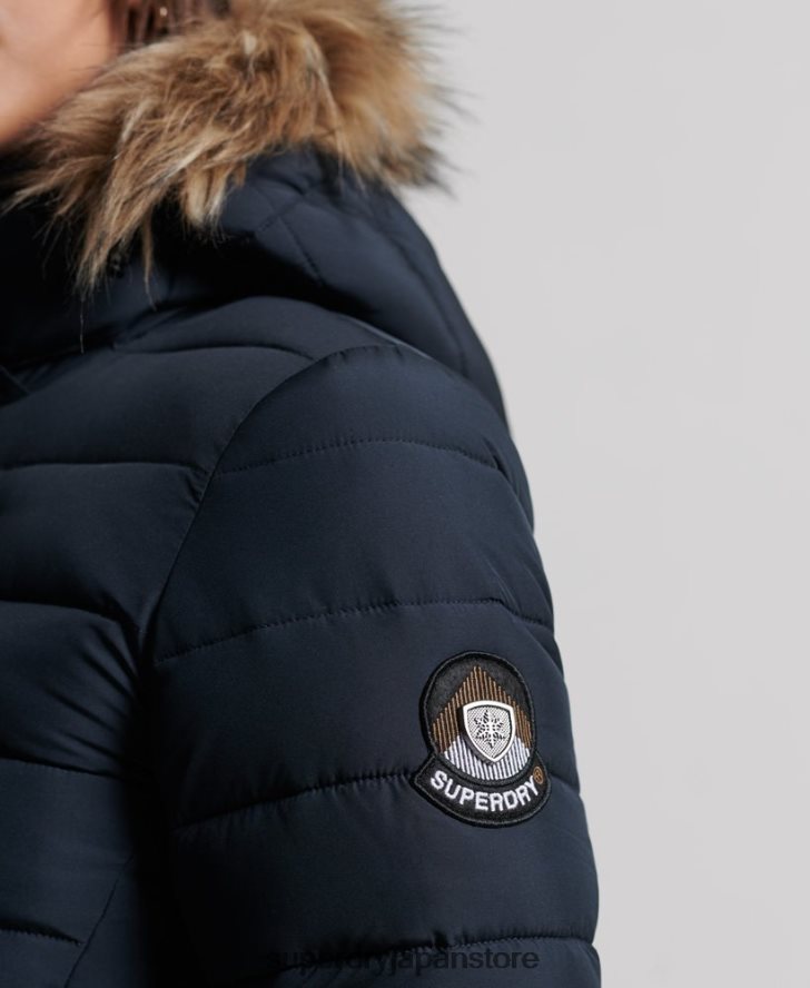 超延縄フジコート 女性 Superdry 衣類 海軍 2J62PZ3816