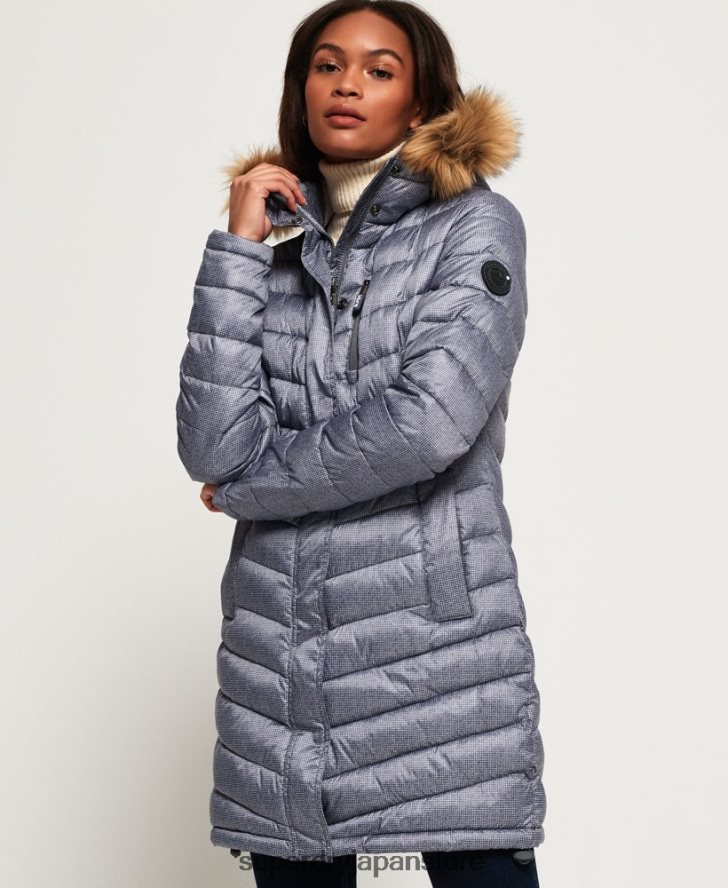 シェブロンフェイクファースーパーフジジャケット 女性 Superdry 衣類 ライトグレー 2J62PZ3829