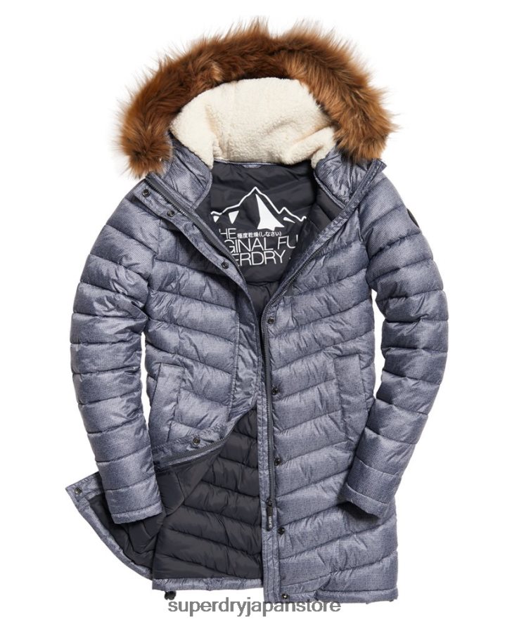 シェブロンフェイクファースーパーフジジャケット 女性 Superdry 衣類 ライトグレー 2J62PZ3829