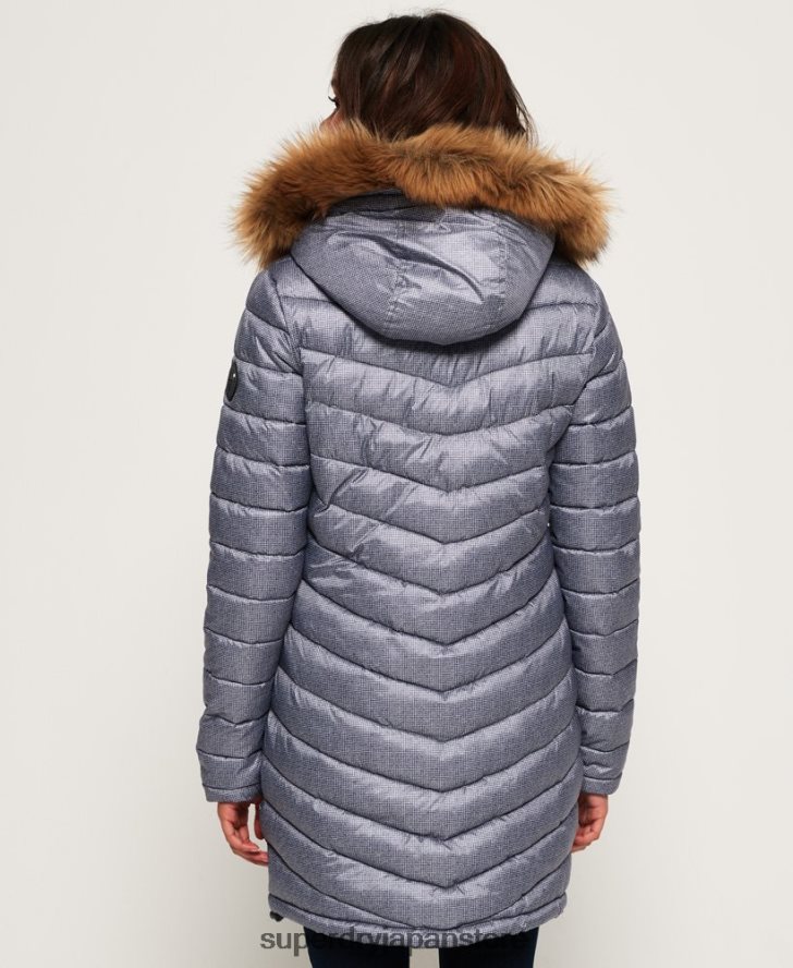 シェブロンフェイクファースーパーフジジャケット 女性 Superdry 衣類 ライトグレー 2J62PZ3829