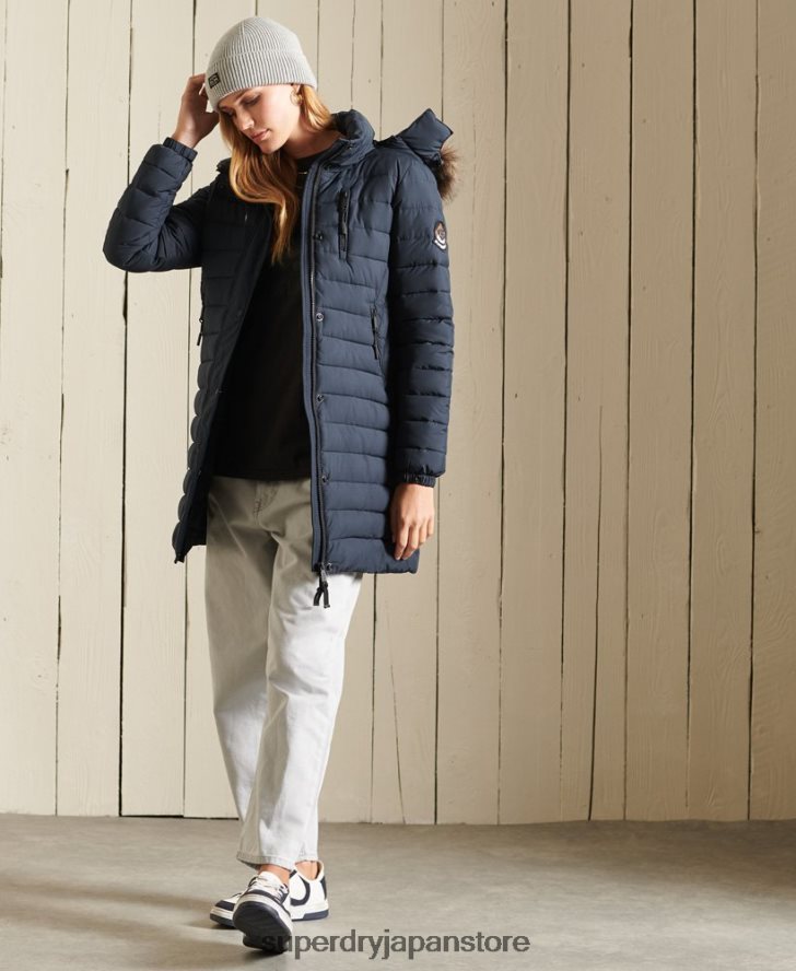 スーパーフジジャケット 女性 Superdry 衣類 海軍 2J62PZ3834