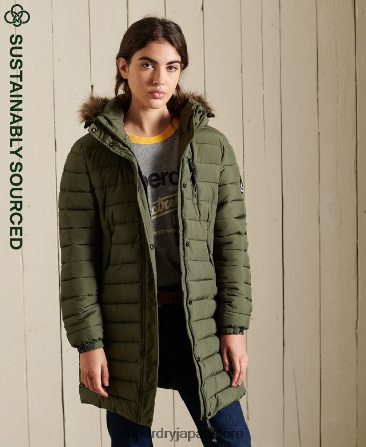 スーパーフジジャケット 女性 Superdry 衣類 カーキ 2J62PZ3836