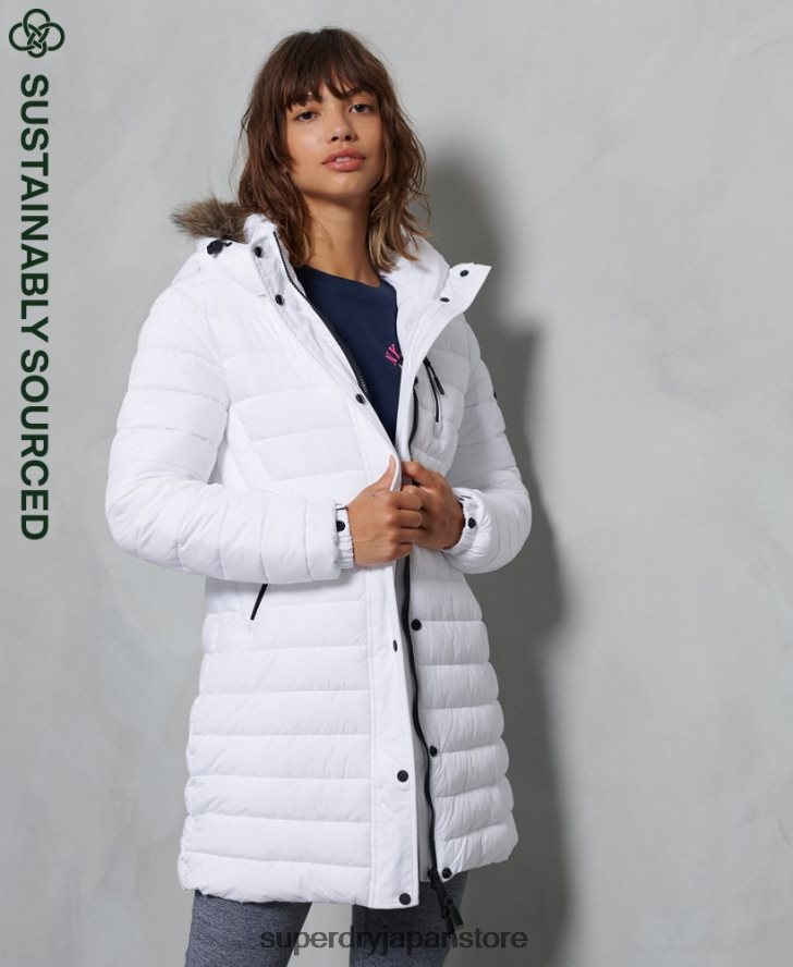 スーパーフジジャケット 女性 Superdry 衣類 白 2J62PZ3839