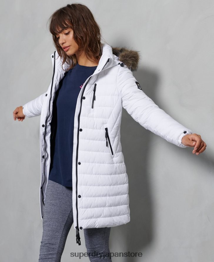 スーパーフジジャケット 女性 Superdry 衣類 白 2J62PZ3839