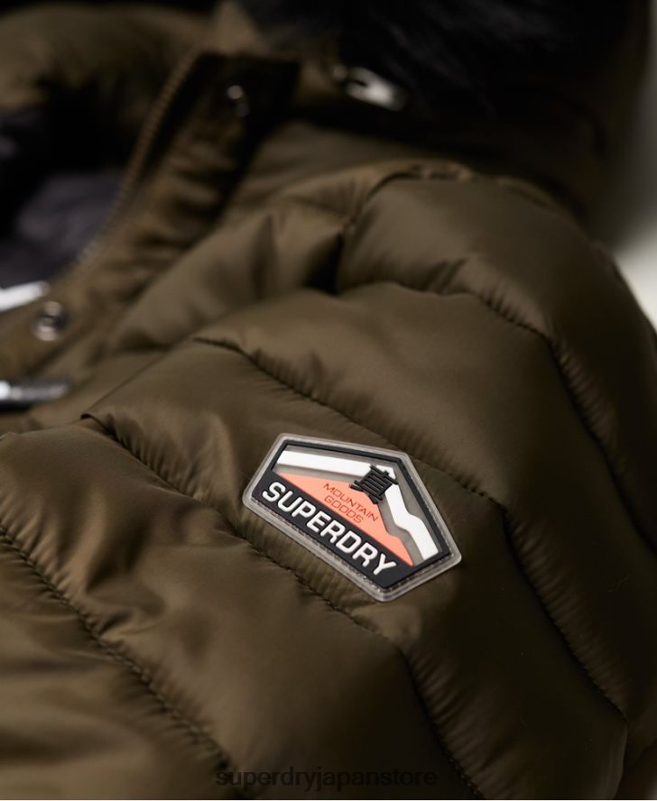 フジ スリム ダブルジップ フード付きジャケット 女性 Superdry 衣類 カーキ 2J62PZ3845