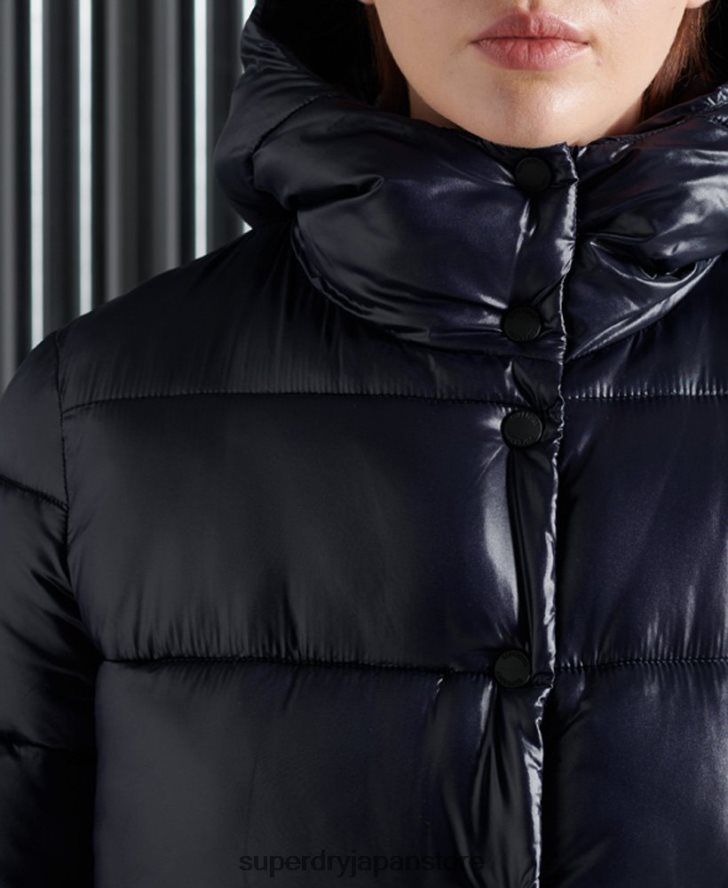ハイシャイントーヤジャケット 女性 Superdry 衣類 海軍 2J62PZ3853