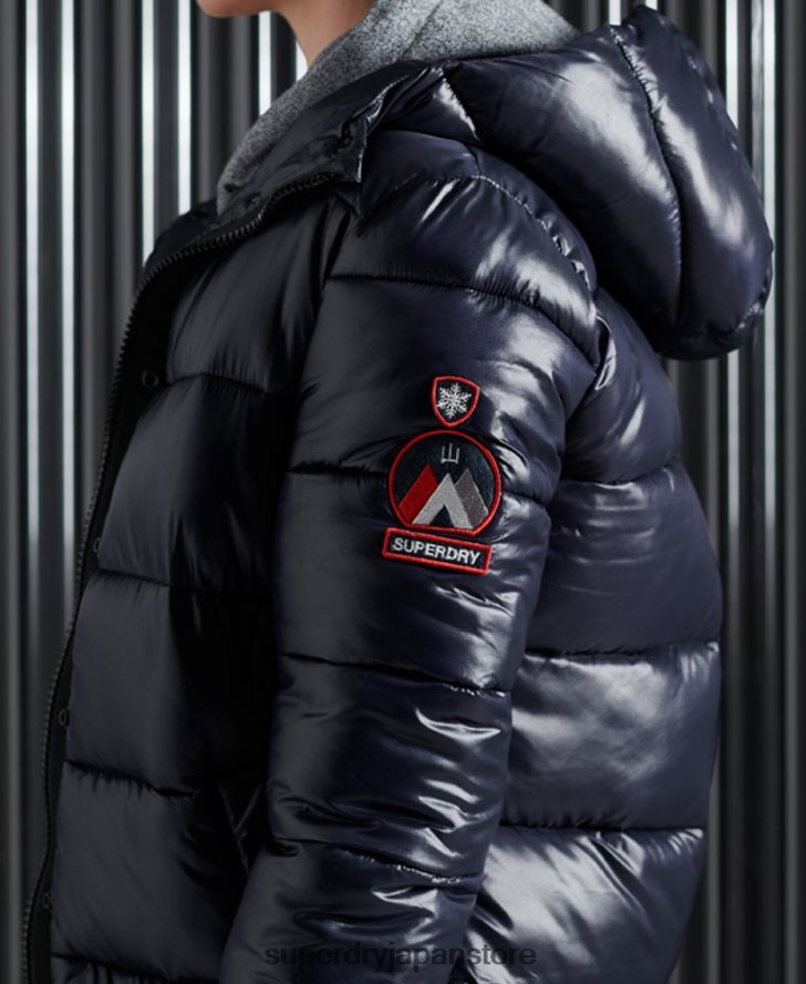 ハイシャイントーヤジャケット 女性 Superdry 衣類 海軍 2J62PZ3853