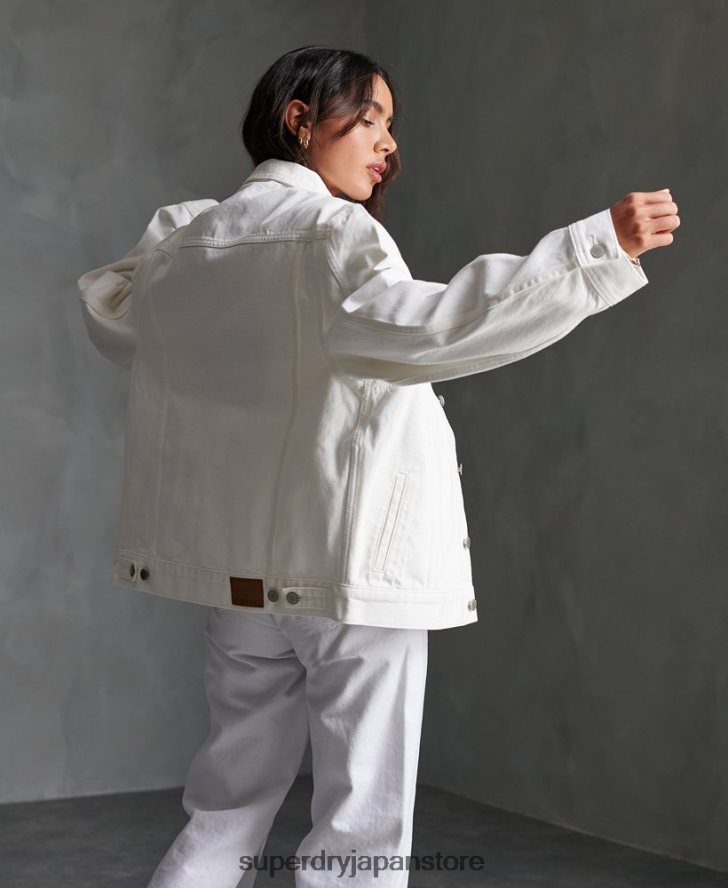 ボーイフレンドトラッカージャケット 女性 Superdry 衣類 白 2J62PZ3854