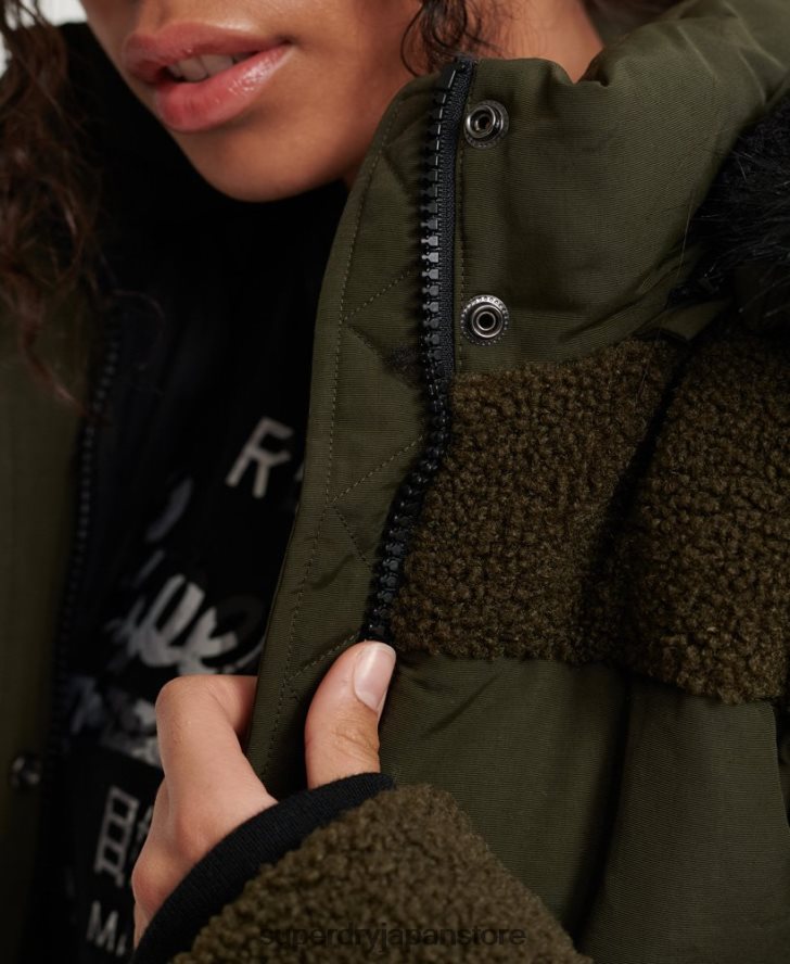 エラ シェルパ ボンバー ジャケット 女性 Superdry 衣類 カーキ 2J62PZ3855