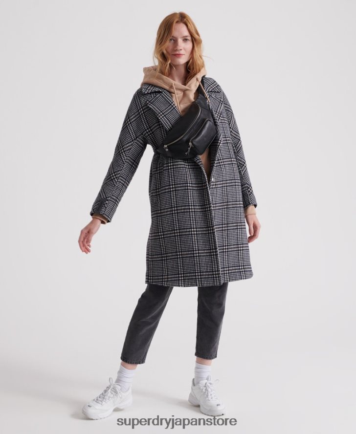 コーベンウールコート 女性 Superdry 衣類 黒 2J62PZ3858