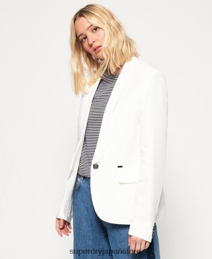 最高級のブレザー 女性 Superdry 衣類 白 2J62PZ3859