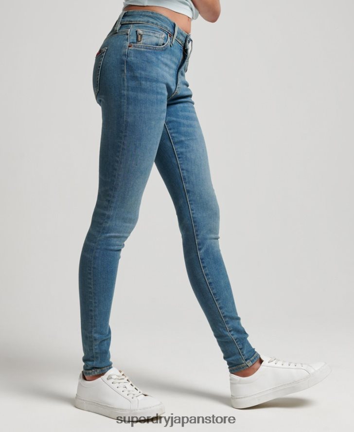 オーガニックコットン ヴィンテージ ミッドライズ スキニー ジーンズ 女性 Superdry 衣類 青 2J62PZ3865