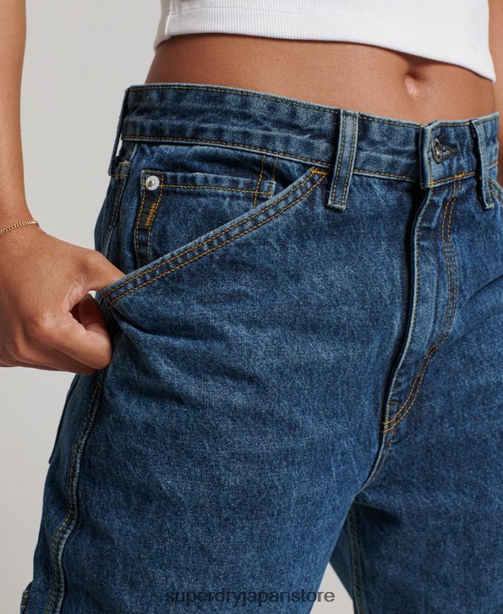 オーガニックコットン ヴィンテージ カーペンター ジーンズ 女性 Superdry 衣類 濃紺 2J62PZ3868