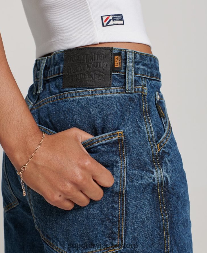 オーガニックコットン ヴィンテージ カーペンター ジーンズ 女性 Superdry 衣類 濃紺 2J62PZ3868