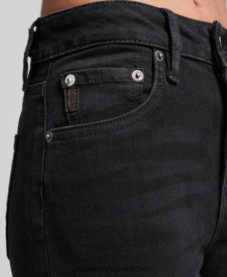 オーガニックコットン ハイライズ スキニーデニム ジーンズ 女性 Superdry 衣類 黒 2J62PZ3870