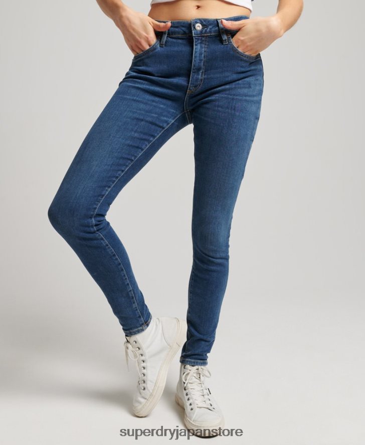 オーガニックコットン ヴィンテージ ミッドライズ スキニー ジーンズ 女性 Superdry 衣類 濃紺 2J62PZ3874