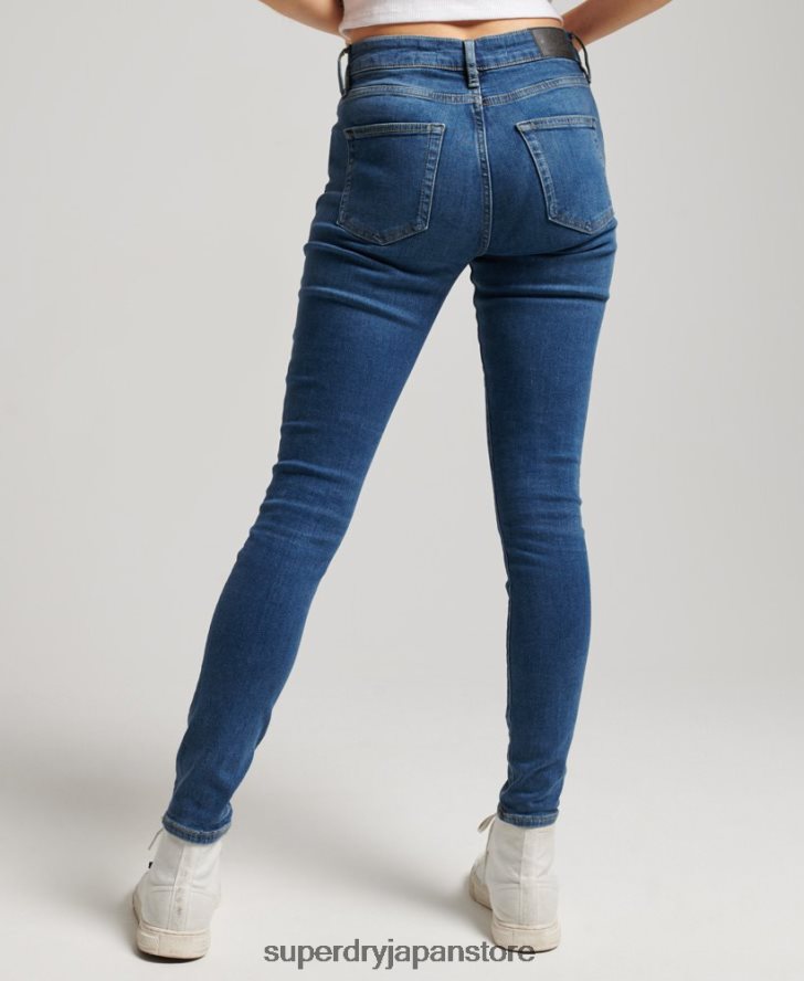 オーガニックコットン ヴィンテージ ミッドライズ スキニー ジーンズ 女性 Superdry 衣類 濃紺 2J62PZ3874